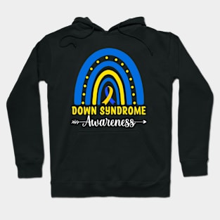 Down Syndrome Awareness Ribbon Rainbow Yellow Blue Hoodie